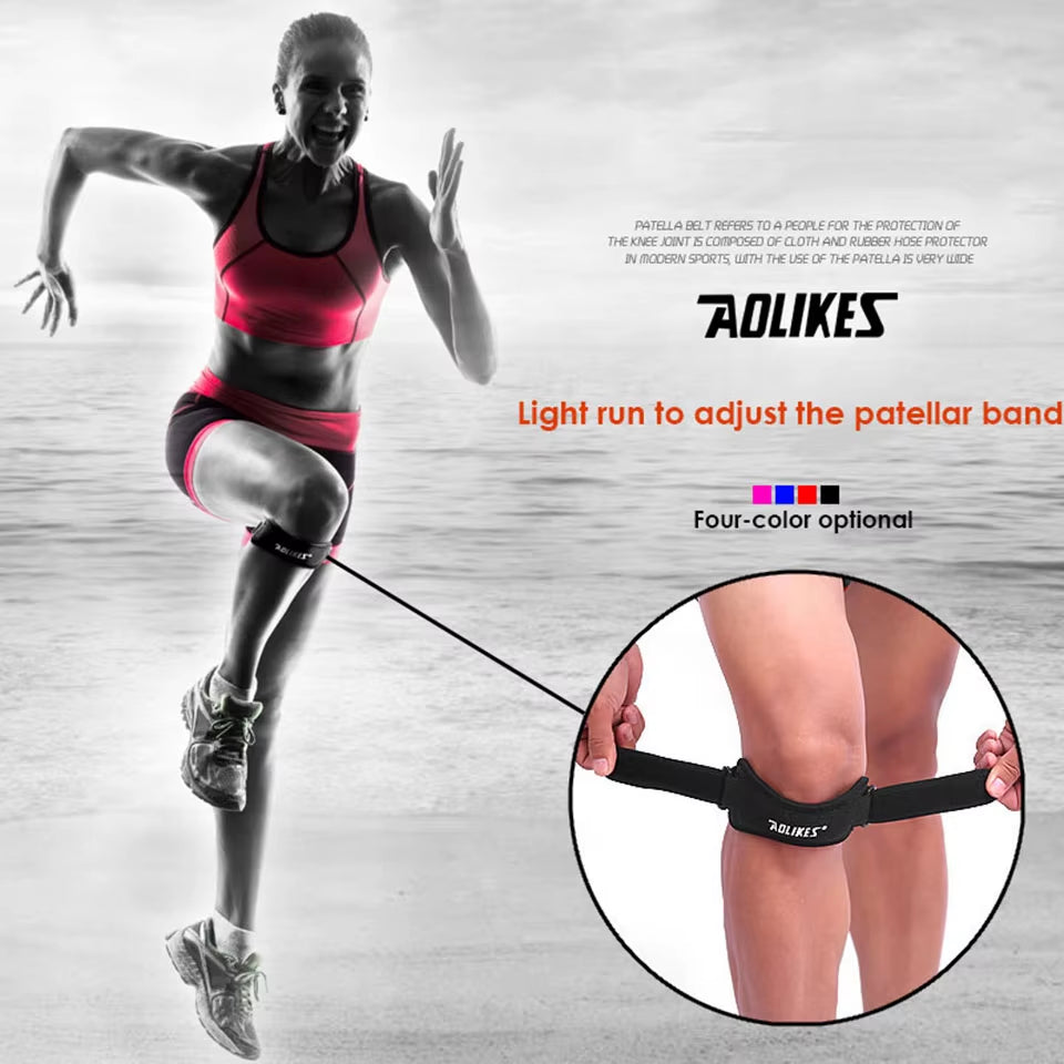 Aolikes New 1Pcs Adjustable Knee Patellar Tendon Support Strap Band Knee Support Brace Pads for Running Basketball Outdoor Sport