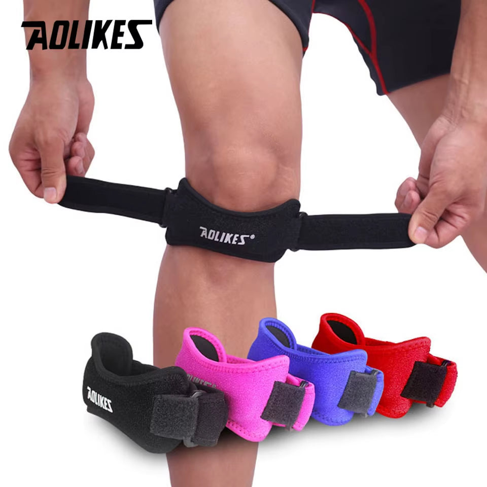 Aolikes New 1Pcs Adjustable Knee Patellar Tendon Support Strap Band Knee Support Brace Pads for Running Basketball Outdoor Sport
