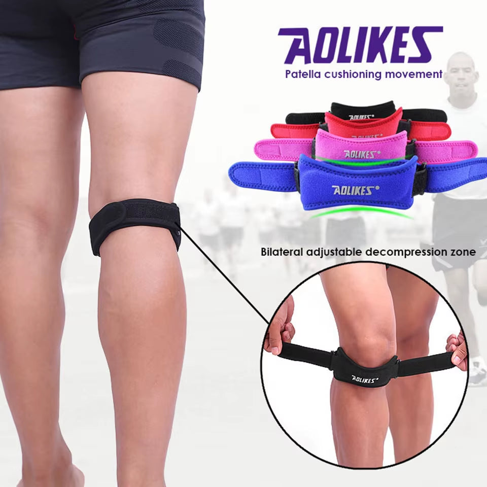 Aolikes New 1Pcs Adjustable Knee Patellar Tendon Support Strap Band Knee Support Brace Pads for Running Basketball Outdoor Sport